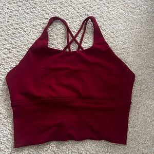 Deep Red Strappy Sports Bra